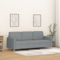 Canapé à 3 places Gris clair 180 cm Tissu 627119627119