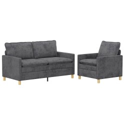 Ensemble de Canapés 2 pcs Gris foncé Polyester 627131627131