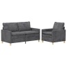 Ensemble de Canapés 2 pcs Gris foncé Polyester 627131627131
