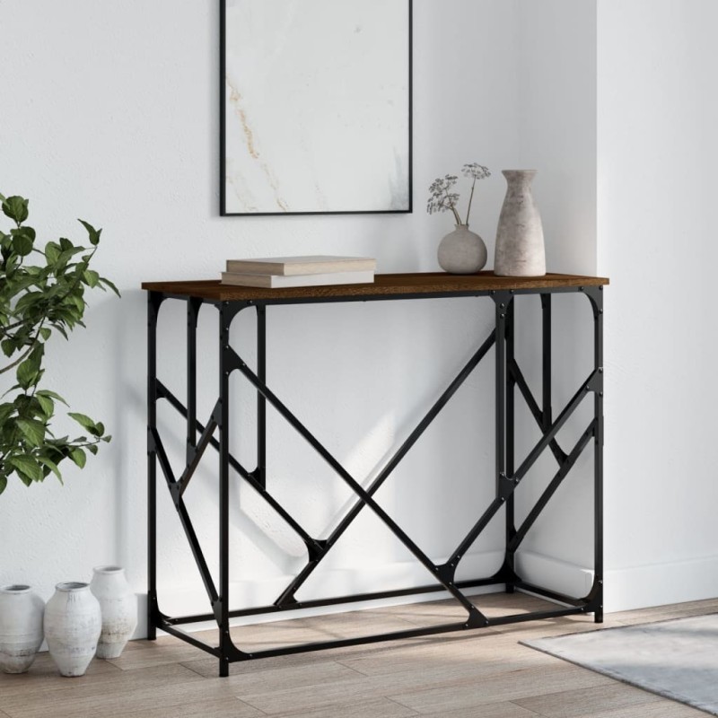 Table console chêne marron 100x40x80 cm bois d'ingénierie 627132627132