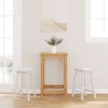 Tabourets de bar (lot de 2) en bois massif blanc et caoutchouc 627134627134