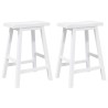 Tabourets de bar (lot de 2) en bois massif blanc et caoutchouc 627134627134