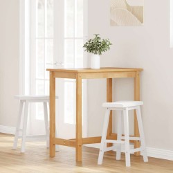 Tabourets de bar (lot de 2) en bois massif blanc et caoutchouc 627134627134