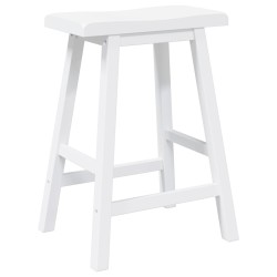 Tabourets de bar (lot de 2) en bois massif blanc et caoutchouc 627134627134