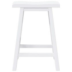 Tabourets de bar (lot de 2) en bois massif blanc et caoutchouc 627134627134