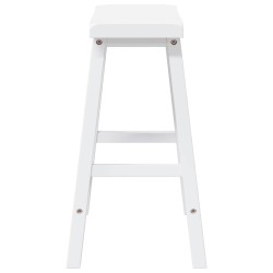 Tabourets de bar (lot de 2) en bois massif blanc et caoutchouc 627134627134