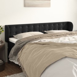 Tête de lit avec oreilles Noir 203x23x78/88 cm Velours 627141627141