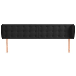 Tête de lit avec oreilles Noir 203x23x78/88 cm Velours 627141627141