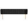Tête de lit avec oreilles Noir 203x23x78/88 cm Velours 627141627141