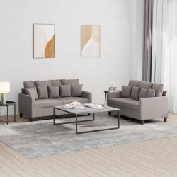 Ensemble de canapés 2 pcs avec coussins Taupe Tissu 627142627142