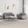 Ensemble de canapés 2 pcs avec coussins Taupe Tissu 627142627142