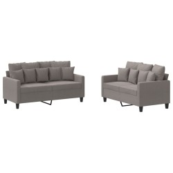 Ensemble de canapés 2 pcs avec coussins Taupe Tissu 627142627142