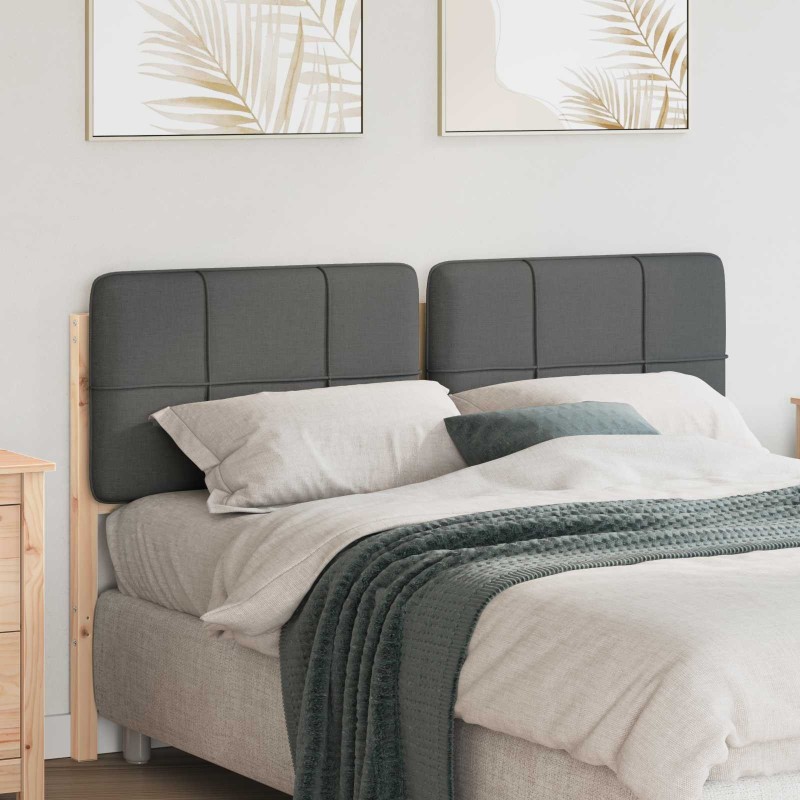 Tête de lit capitonnée Marron et gris clair 150 cm Pin massif 627148627148