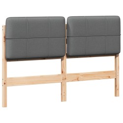 Tête de lit capitonnée Marron et gris clair 150 cm Pin massif 627148627148