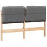 Tête de lit capitonnée Marron et gris clair 150 cm Pin massif 627148627148