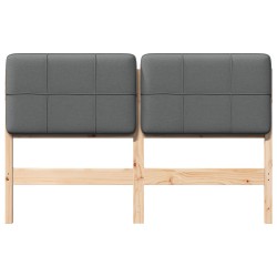 Tête de lit capitonnée Marron et gris clair 150 cm Pin massif 627148627148