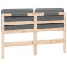 Tête de lit capitonnée Marron et gris clair 150 cm Pin massif 627148627148