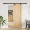 Porte coulissante NARVIK Naturel et noir 85 x 210 cm (213,5 cm) 627150627150