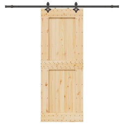 Porte coulissante NARVIK Naturel et noir 85 x 210 cm (213,5 cm) 627150627150