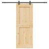 Porte coulissante NARVIK Naturel et noir 85 x 210 cm (213,5 cm) 627150627150