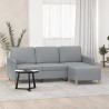 Canapé à 3 places avec repose-pieds Gris clair 180 cm Tissu 627151627151