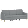 Canapé à 3 places avec repose-pieds Gris clair 180 cm Tissu 627151627151