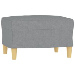 Canapé à 3 places avec repose-pieds Gris clair 180 cm Tissu 627151627151
