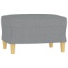 Canapé à 3 places avec repose-pieds Gris clair 180 cm Tissu 627151627151