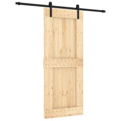 Porte coulissante Naturel et noir 85 x 210 cm 627157627157