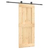 Porte coulissante Naturel et noir 85 x 210 cm 627164627164