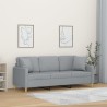 Canapé 3 places avec oreillers gris clair 180 cm tissu 627166627166