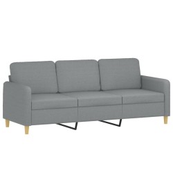Canapé 3 places avec oreillers gris clair 180 cm tissu 627166627166