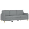 Canapé 3 places avec oreillers gris clair 180 cm tissu 627166627166