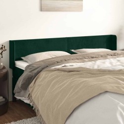 Tête de lit avec oreilles Vert foncé 203x16x78/88 cm Velours 627167627167