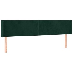 Tête de lit avec oreilles Vert foncé 203x16x78/88 cm Velours 627167627167