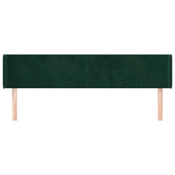 Tête de lit avec oreilles Vert foncé 203x16x78/88 cm Velours 627167627167