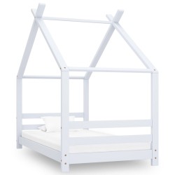 Cadre de lit d'enfant Blanc Bois de pin massif 80x160 cm 627168627168