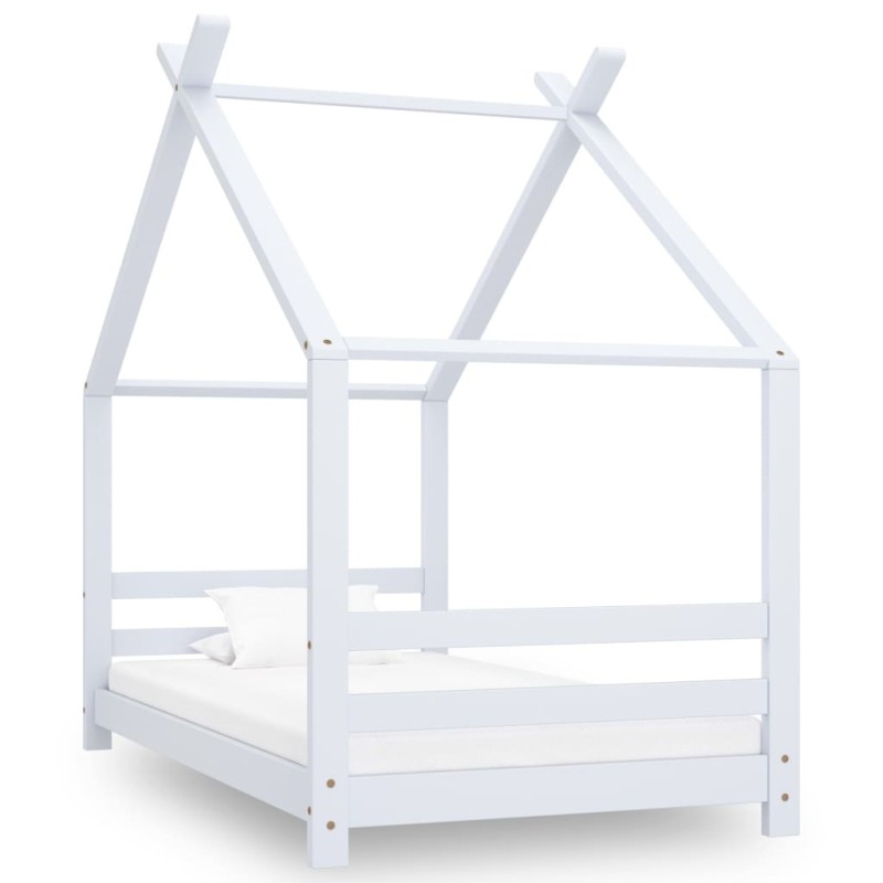 Cadre de lit d'enfant Blanc Bois de pin massif 80x160 cm 627168627168
