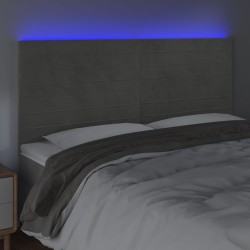 Tête de lit à LED Gris clair 180x5x118/128 cm Velours 627171627171