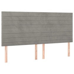 Tête de lit à LED Gris clair 180x5x118/128 cm Velours 627171627171