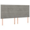 Tête de lit à LED Gris clair 180x5x118/128 cm Velours 627171627171
