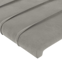 Tête de lit à LED Gris clair 180x5x118/128 cm Velours 627171627171