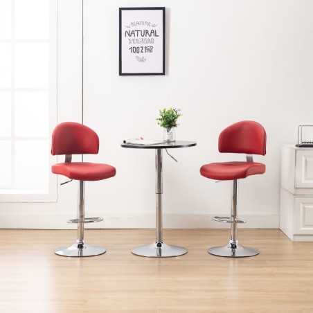 Tabourets de bar lot de 2 rouge bordeaux similicuir 627173627173
