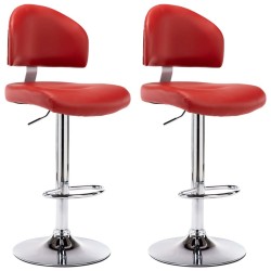 Tabourets de bar lot de 2 rouge bordeaux similicuir 627173627173