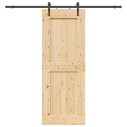 Porte coulissante NARVIK Naturel et noir 85 x 210 cm (213,5 cm) 627176627176