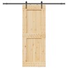 Porte coulissante NARVIK Naturel et noir 85 x 210 cm (213,5 cm) 627176627176