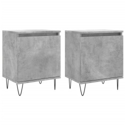 Tables de chevet 2 pcs gris béton 40x30x50 cm bois d'ingénierie 627179627179