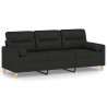 Canapé 3 places avec oreillers décoratifs noir 180 cm tissu 627183627183