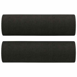 Canapé 3 places avec oreillers décoratifs noir 180 cm tissu 627183627183
