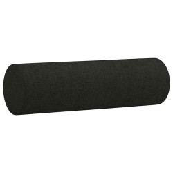 Canapé 3 places avec oreillers décoratifs noir 180 cm tissu 627183627183